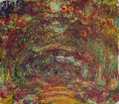 O caminho da rosa, Giverny, 1920-22 de Claude Monet